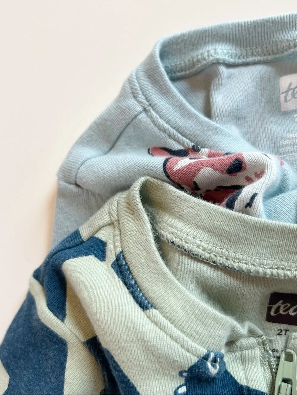 Tea Collection Set of 2 Kids Fox and Bear Print One Piece Zip Pajamas | 2T